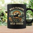 野の花と馬 ヴィンテージ 夕日 騎乗位 コーヒーマグ ギフトのアイデア