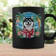 面白い 柴犬 夏 ハワイアン バイブ トロピカルビーチ コーヒーマグ ギフトのアイデア