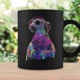 鳩 鳥モチーフ 動物 アート 音楽 ヘッドホン 鳩 コーヒーマグ ギフトのアイデア