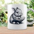 Adorable Reading Bunny Drawing For Book Lovers Philossophers Graphic Print Coffee Mug Gifts ideas