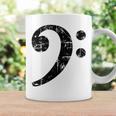 Bass Clef ビンテージブラック左 ベースプレイヤー 長袖tシャツ コーヒーマグ ギフトのアイデア