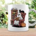Ghost With Bookshelf Halloween Bookish Premium Tri-Blend Graphic Print Coffee Mug Gifts ideas