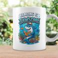 Kids Toddler Boy Reading Is Jawsome Shark Book Lover Kids Nerdy Graphic Print Coffee Mug Gifts ideas