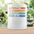 Literacy And Justice For All Reading Book Club Librarian Premium Tri-Blend Graphic Print Coffee Mug Gifts ideas