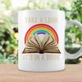 Take A Look It In A Book Retro Rainbow Reading Teacher Graphic Print Coffee Mug Gifts ideas