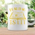 Reading Is Lit Book Reading Literary Pun Joke Premium Tri-Blend Graphic Print Coffee Mug Gifts ideas