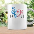 ツートーン 低音記号 ハート Ekg ウェーブ シアン&バブルガム ピンク コーヒーマグ ギフトのアイデア