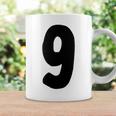 数字 9 太字 ブラック コーヒーマグ ギフトのアイデア