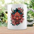 日本の鬼妖怪 悪魔 桜 般若鬼 おに面 コーヒーマグ ギフトのアイデア