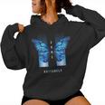 Blue Butterfly Beautiful Butterfly 長袖tシャツ レディースパーカー