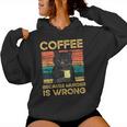 Coffee Because Murder Is Wrong ファニーブラックキャット ビンテージ レディースパーカー