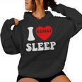 I Loveleep Heart Naps Lazy Relaxing For Men レディースパーカー