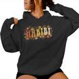 Habibi Retro 70S Typographyintage Flower Hippie Arabic レディースパーカー