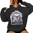 I Love My Boxer Dog Mom Dad Kawaii Dog Doodles ボクサー 犬 レディースパーカー