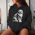 Cat Dad Mom Lover – モノクロスコティッシュフォールド。 レディースパーカー 彼女への贈り物