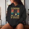 Coffee Because Murder Is Wrong ファニーブラックキャット ビンテージ レディースパーカー 彼女への贈り物