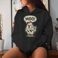 Moo 鶏 牛 農場 動物 ユーモア 男性 女性 キッズ 4 レディースパーカー 彼女への贈り物