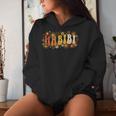 Habibi Retro 70S Typographyintage Flower Hippie Arabic レディースパーカー 彼女への贈り物