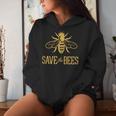 Save The Bees 花、じんましん、アースデイ、環境、平和 レディースパーカー 彼女への贈り物