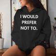 I Would Prefer Not To Philosophy Teacherlavoj Zizek ギフト レディースパーカー 彼女への贈り物