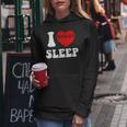I Loveleep Heart Naps Lazy Relaxing For Men レディースパーカー 面白い贈り物