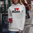 I Love Heart Mama Mother's Day Mommy Mother。 レディースパーカー 面白い贈り物