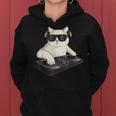 Dj Cat Techno Music Festival Lover Musician Women レディースパーカー