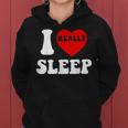 I Loveleep Heart Naps Lazy Relaxing For Men レディースパーカー