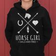 Horse Girl Wild And Free Arrow 馬好き乗馬tシャツ レディースパーカー