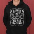 Id Rather Be Betting On Horse Racing 面白い 馬 ダービー ギフト 長袖tシャツ レディースパーカー