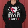 I Love My Hot Nepali Wifepouses Nepal Flag レディースパーカー