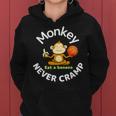 Monkey Never Cramp Eat A Banana Basketball レディースパーカー
