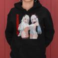 Waifu セクシー アニメ 女の子 メガネ 角 和風 レディースパーカー