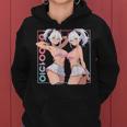 Waifu セクシー アニメ 女の子 角 ミニスカート 日本のレトロアート レディースパーカー