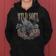Wildoul Howling Wolf Among Flowers And Forest レディースパーカー