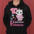 女の子、10歳の誕生日、ユニコーンキャット、ナンバー10 レディースパーカー