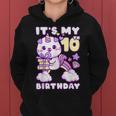 誕生日の女の子10歳、猫、ユニコーン、10歳の誕生日 レディースパーカー