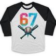 67 Baseball Meme Cool Drip Number 67 Player Or 67th Birthday Baseball Raglan Shirt