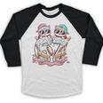 67 Meme Kawaii Cats Baseball Ice Cream Drip 6 7 Kids Baseball Raglan Shirt