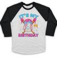8th Birthday Baseball 8 Year Old Ice Cream Drip Boy Baseball Baseball Raglan Shirt