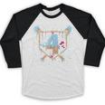 Baseball 4 Year Old Ice Cream Drip 4th Birthday Boy Number 4 Baseball Raglan Shirt