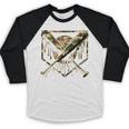 Baseball Drip Ice Cream Camo Home Plate Bats Sports Game Day Baseball Raglan Shirt