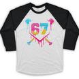 Baseball Ice Cream Drip 67 Meme Six Seven 67th Birthday Baseball Raglan Shirt Baseball Ice Cream Drip 67 Meme Six Seven 67th Birthday Baseball Raglan Shirt