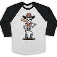 Cowboy Skeleton Baseball Halloween Graphic Baseball Raglan Shirt Cowboy Skeleton Baseball Halloween Graphic Baseball Raglan Shirt
