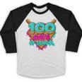 Happy 100 Days Of School Costume Baseball Drip Ice Cream Baseball Raglan Shirt Happy 100 Days Of School Costume Baseball Drip Ice Cream Baseball Raglan Shirt