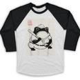 Japanese Grumpy Frog Baseball Player Baseball Baseball Raglan Shirt