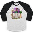 Mardi Gras Baseball Jester Hat Fleur De Lis Boys Girls Kids Baseball Raglan Shirt