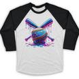 Neon Dripping Baseball And Bats Colorful Sports Art Baseball Raglan Shirt Neon Dripping Baseball And Bats Colorful Sports Art Baseball Raglan Shirt