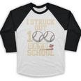 I Struck Out 100 Days Of School Baseball Fan Students Batter Premium Tri-Blend Baseball Raglan Shirt