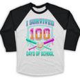 I Survived 100 Days Of School Baseball Drip Baseball Raglan Shirt I Survived 100 Days Of School Baseball Drip Baseball Raglan Shirt